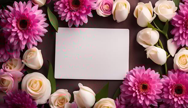 Floral Arrangement with Blank Card photo