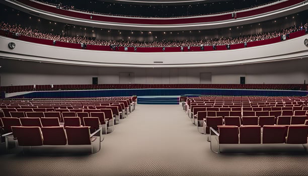 Empty Auditorium with Red Seats photo