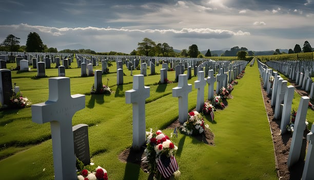 Rows of Crosses in a Military Cemetery photo