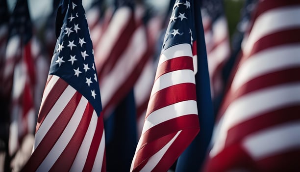 American Flags Waving photo