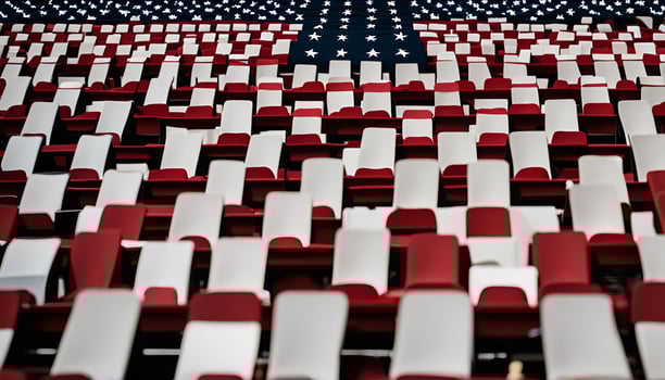American Flag Made of Seats photo