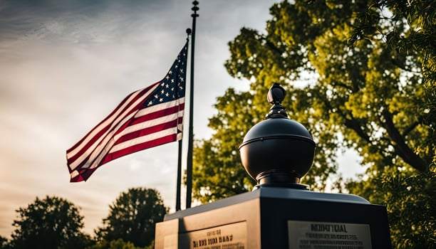 American Flag Waving in the Wind photo