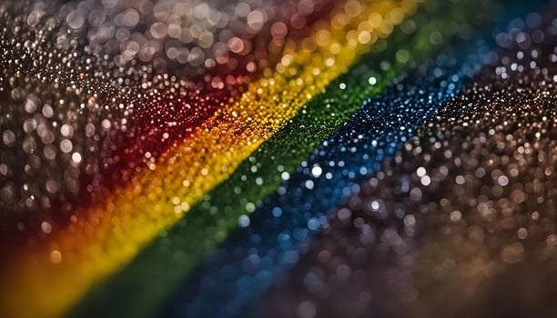 Rainbow Colors in Water Droplets photo