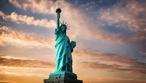 Statue of Liberty at Sunset photo