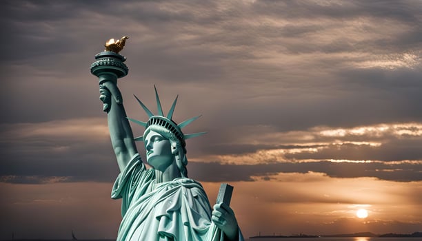 Statue of Liberty at Sunset photo