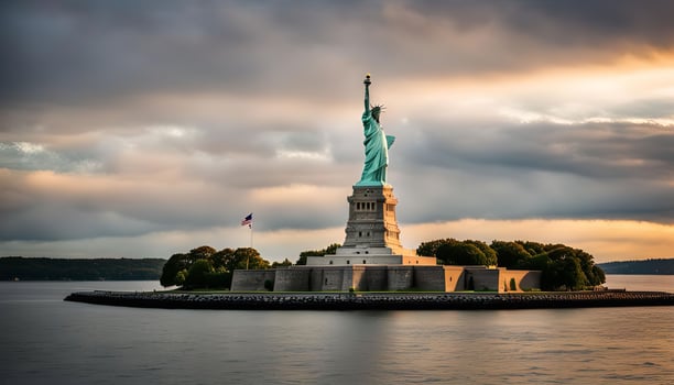 Statue of Liberty at Sunset photo