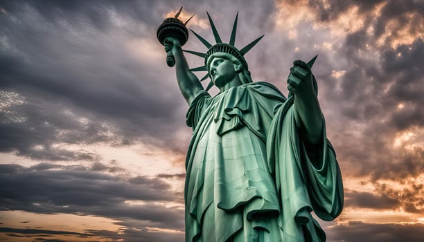 Statue of Liberty Under Dramatic Clouds photo