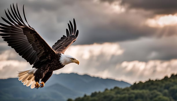 Majestic Bald Eagle in Flight photo