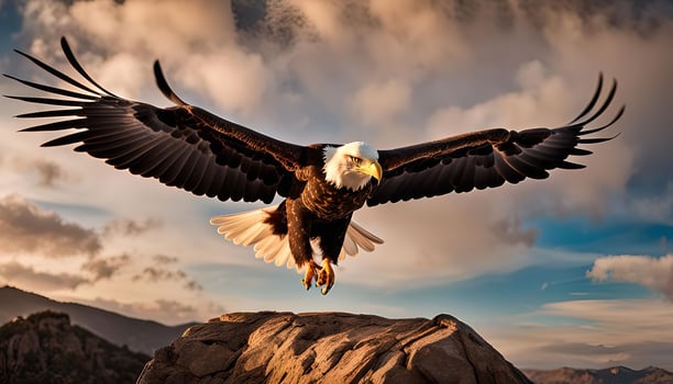 Majestic Bald Eagle in Flight photo
