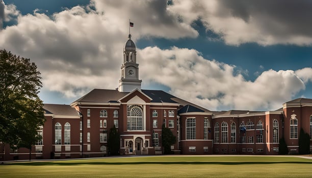 Brick Building With Clock Tower photo
