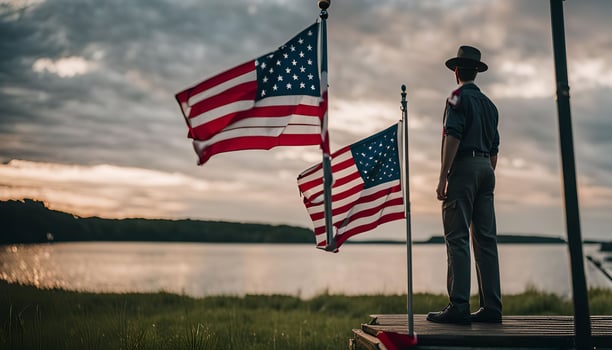 A Scout Salutes the Flag photo