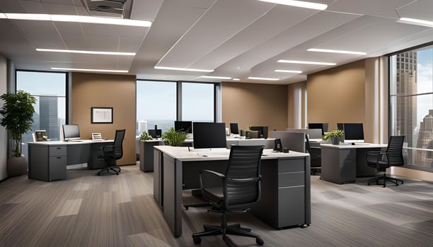 Modern Office Space with City View photo