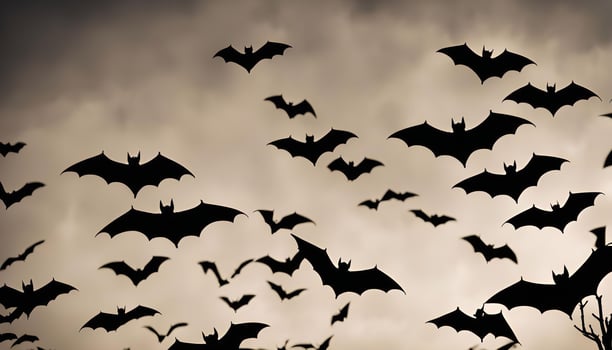 Bats in Flight Against a Stormy Sky photo