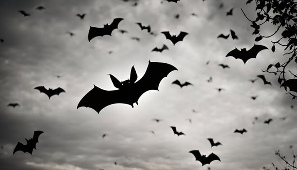 Bats Flying in a Dark Sky photo