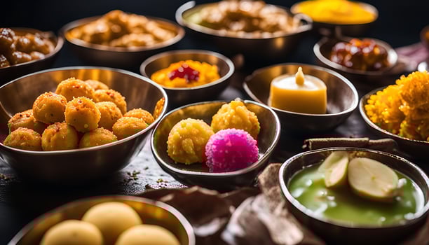 Aromatic and Colorful Indian Sweets photo