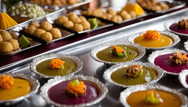 Assortment of Indian Sweets on a Buffet Table photo