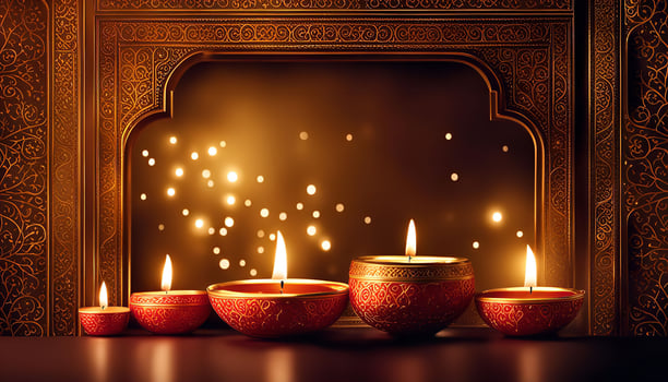 Diwali Candles Decoration photo