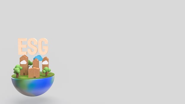 The ESG or Environmental, social, and governance for eco concept 3d rendering. photo