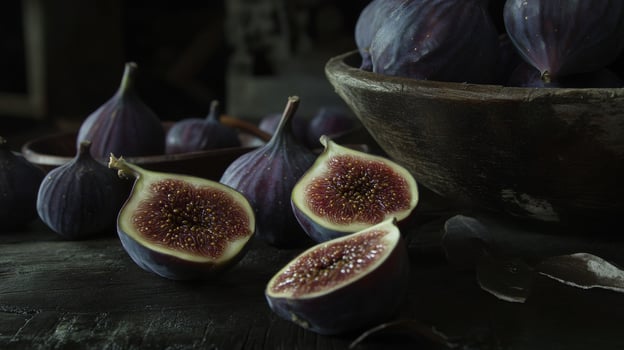 A bowl of figs and a bowl of figs photo