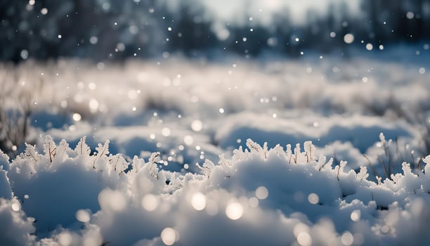 Winter Wonderland A Close-Up View of Snow-Covered Grass photo