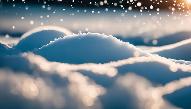 Snowy Landscape Underneath a Glimmering Sky photo