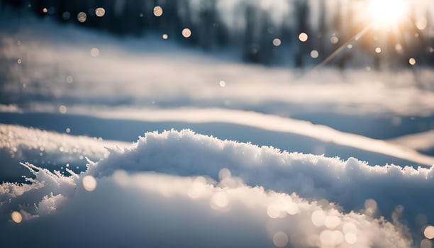 Snowy Landscape with Glimmering Sunlight photo