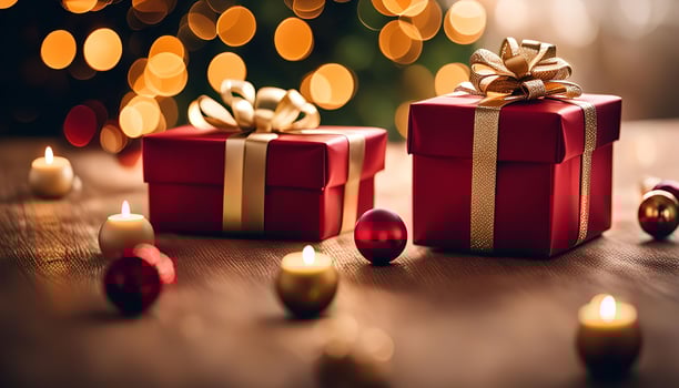 Christmas Presents with Warm Lights photo