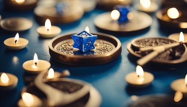 Blue Dice on a Tray photo