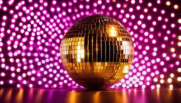 Disco Ball Under Pink Lights photo