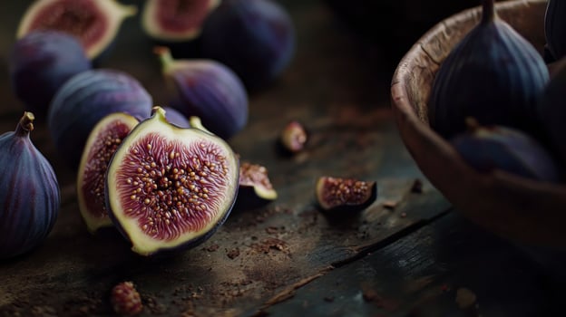 Figs on a wooden table photo
