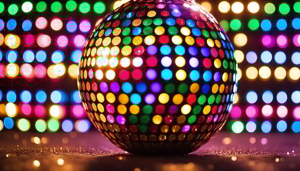 Disco Ball with Colorful Lights photo