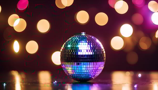 Disco Ball with Bokeh Lights photo