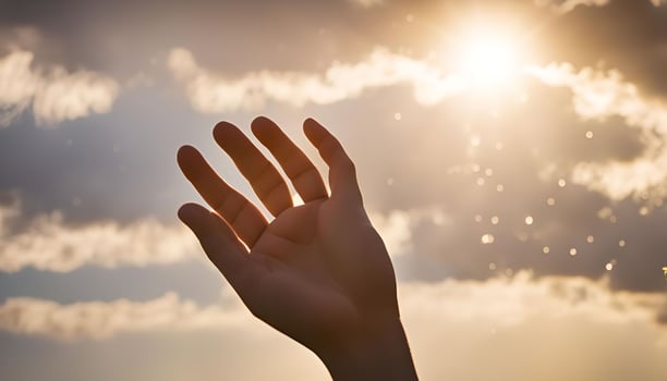 Hand Reaching for the Sun photo