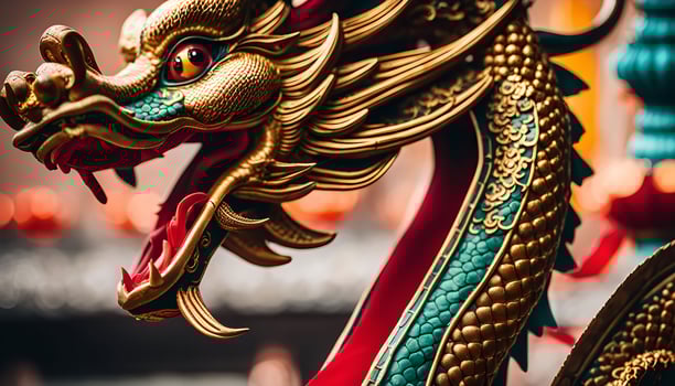 Golden Dragon Sculpture photo