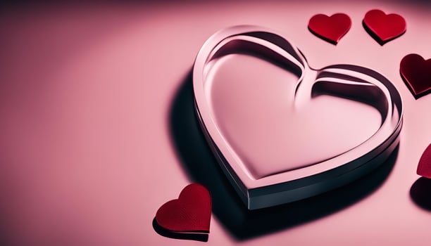 Heart-Shaped Box with Red Hearts photo