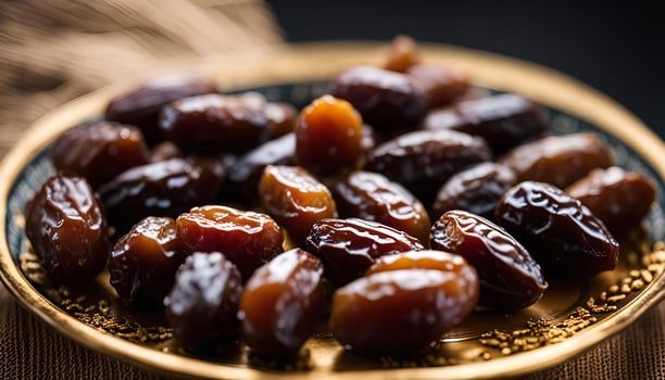 Closeup of Dates on a Plate photo