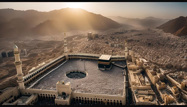 Aerial View of the Kaaba in Mecca photo