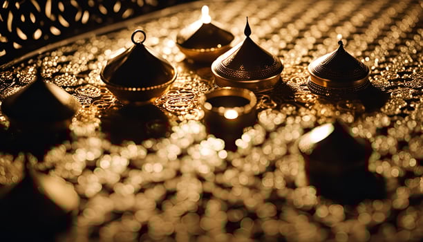 Golden Ornament on Tray photo