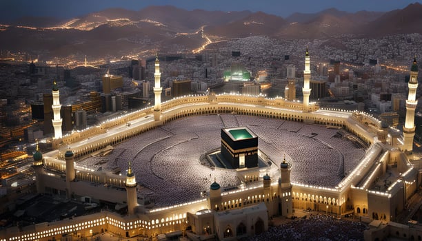 Aerial View of the Grand Mosque in Mecca photo