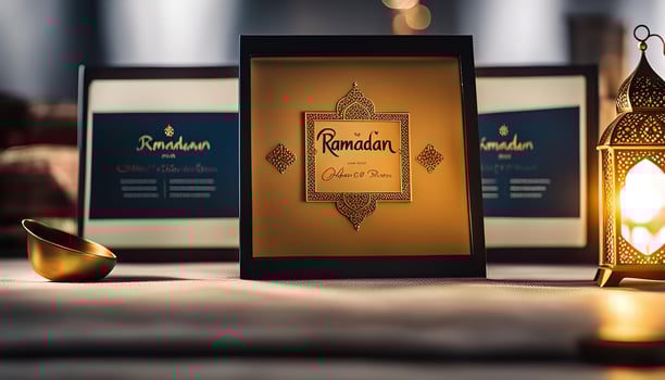 Ramadan Celebration with Golden Decorations photo