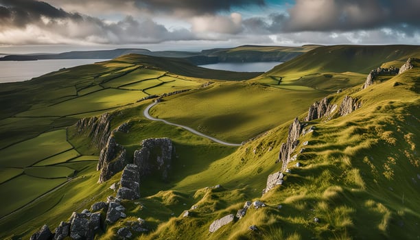 Serene Hillscape with Winding Road photo