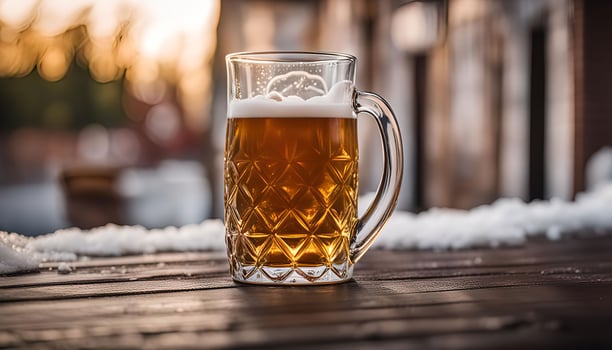 A Glass of Beer in the Winter photo