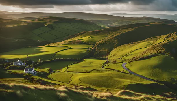 Rolling Green Hills in the Evening Light photo