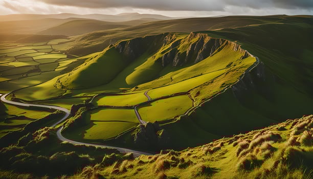 Winding Road Through Green Hills photo