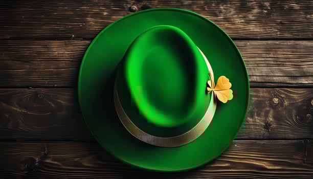 Green Hat on a Wooden Surface photo