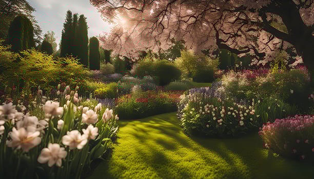 Springtime Bloom in a Picturesque Garden photo