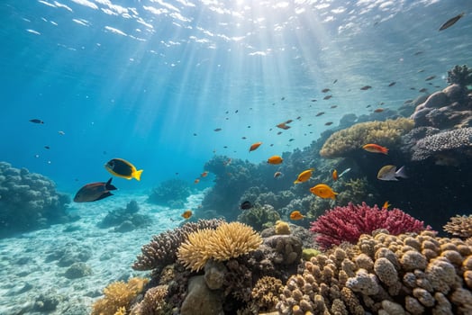 coral reef and tropical fish in the ocean beautiful nature photo