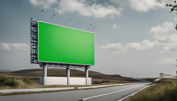 Green Screen Billboard On Country Road photo