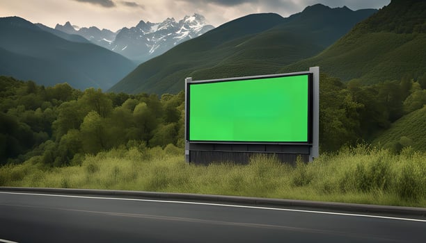 Billboard in Mountain Landscape photo
