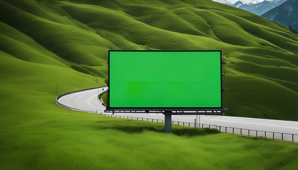 Blank Billboard on a Scenic Highway photo